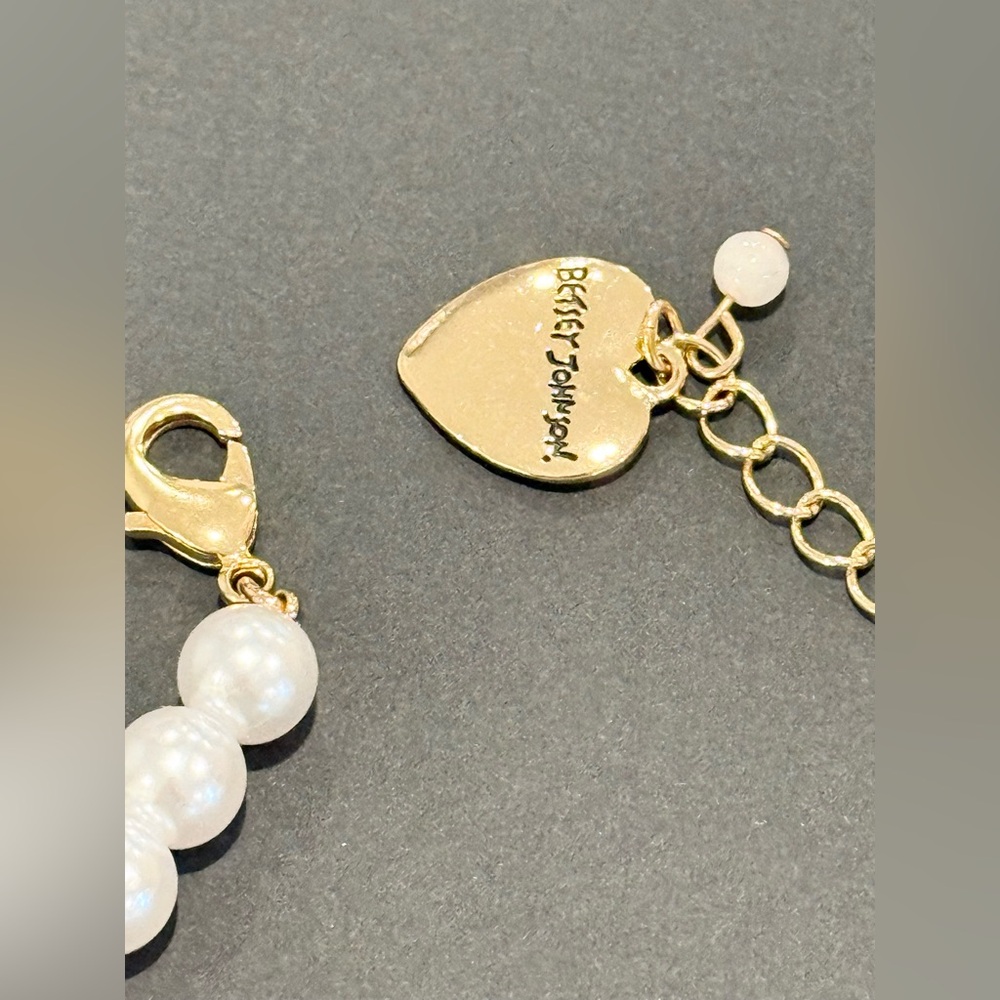 Betsey Johnson Straight Back to School Motif Faux Pearl Collar Necklace - Picture 5 of 5